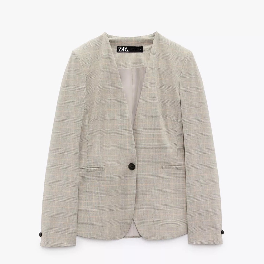 Zara Gray Plaid Blazer and suit pants